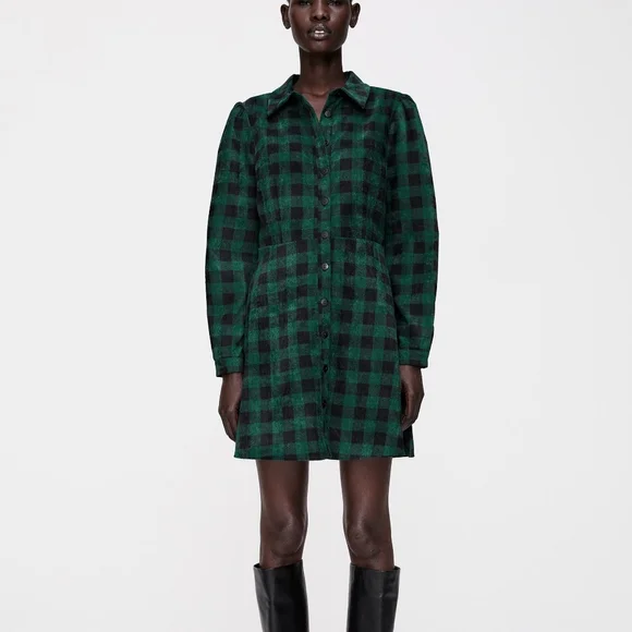 corduroy shirt dress zara Zara Women's CORDUROY SHORT DRESS In Navy Blue 4764/272 Size M New